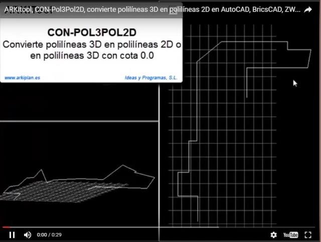 Convierte polilíneas 3D en polilíneas 2D o en polilíneas 3D con todos los vértices en cota 0.0