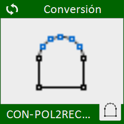 Convierte entidades de polilínea con tramos curvos en polilíneas solo con tramos rectos.