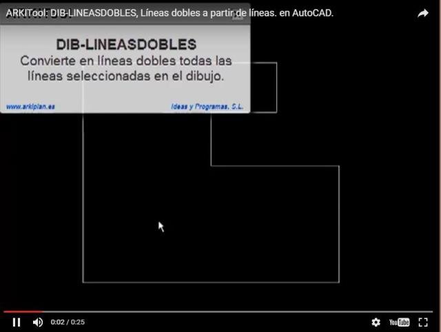 Programa que convierte en líneas dobles todas las líneas seleccionadas en el dibujo.